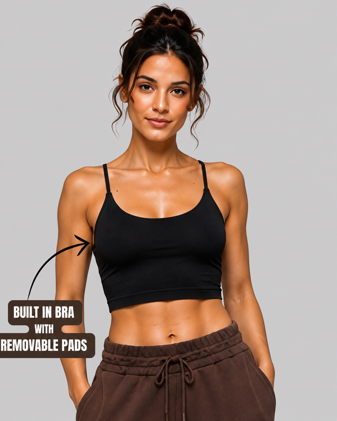 V Back Crop Top