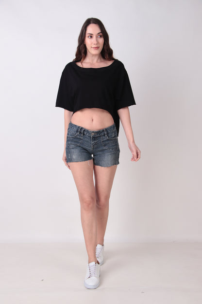 Oversized Tee with Short Front and long Back