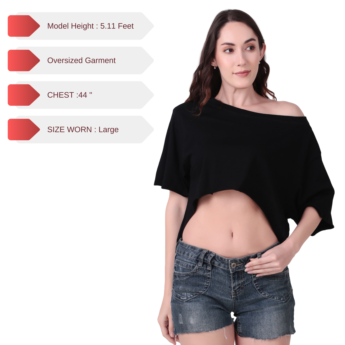 Oversized Tee with Short Front and long Back