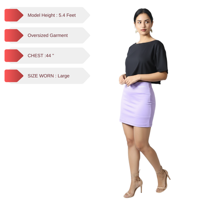 Basic Oversized Boat Neck Crop Top