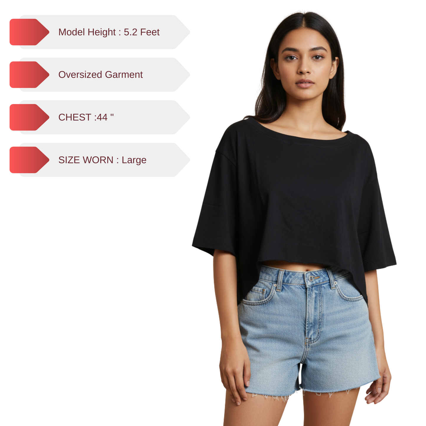 Oversized Tee with Short Front and long Back
