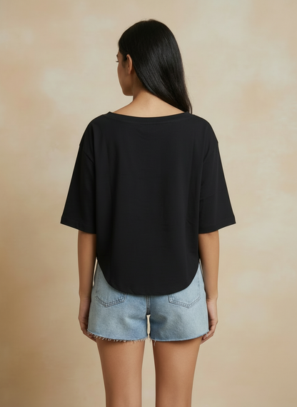 Oversized Tee with Short Front and long Back