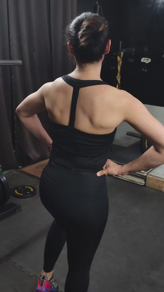 Basic Y Back Crop Top