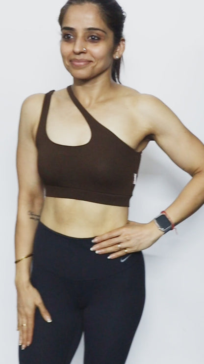 One Shoulder Two straps Crop Top