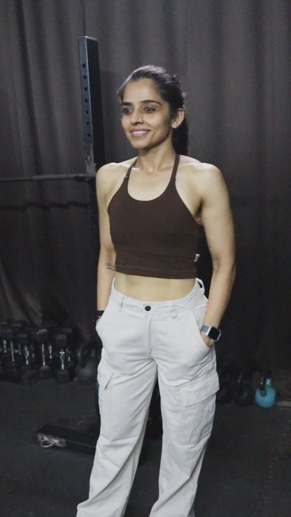 Basic Y Back Crop Top