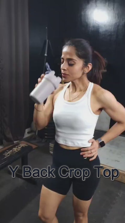 Basic Y Back Crop Top