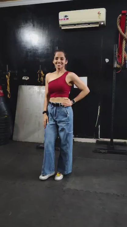 One Shoulder Crop Top
