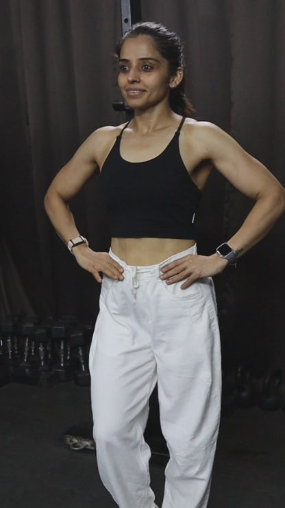 V Back Crop Top