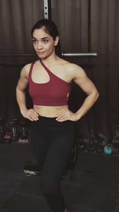 One Shoulder Two straps Crop Top
