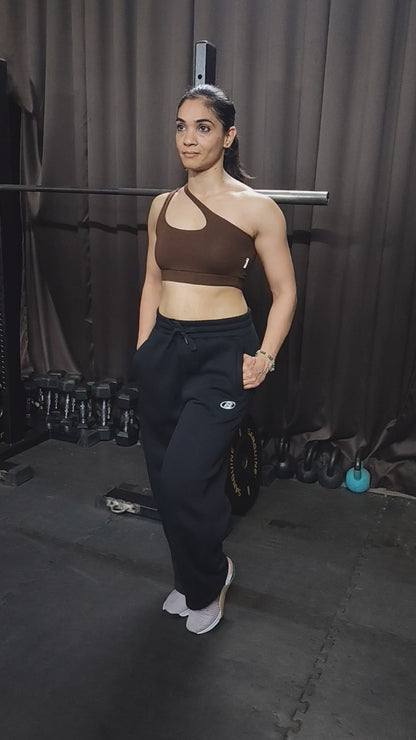 One Shoulder Two straps Crop Top