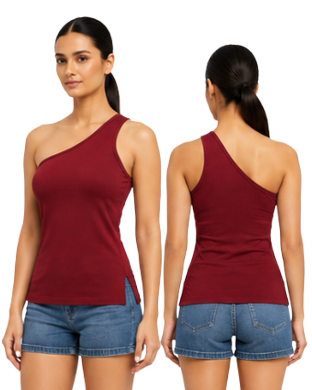 Basic Black one shoulder Tank Top