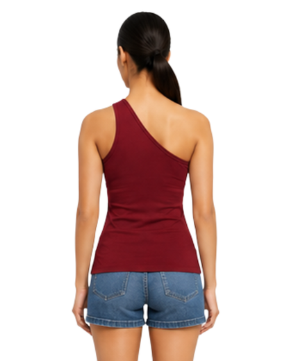 Basic Black one shoulder Tank Top
