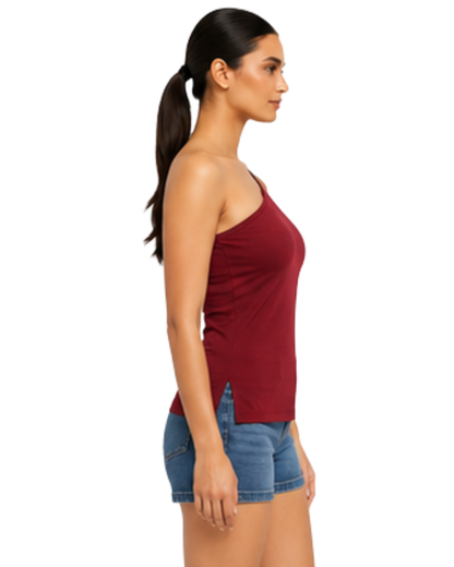 Basic Black one shoulder Tank Top