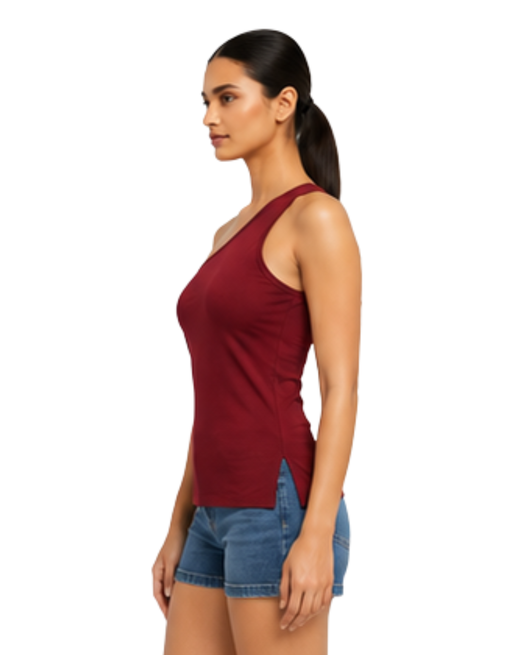 Basic Black one shoulder Tank Top