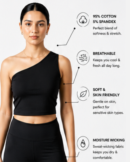 One Shoulder Crop Top