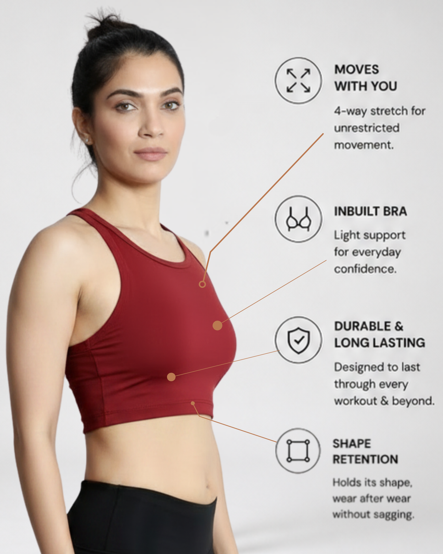 Basic Y Back Crop Top