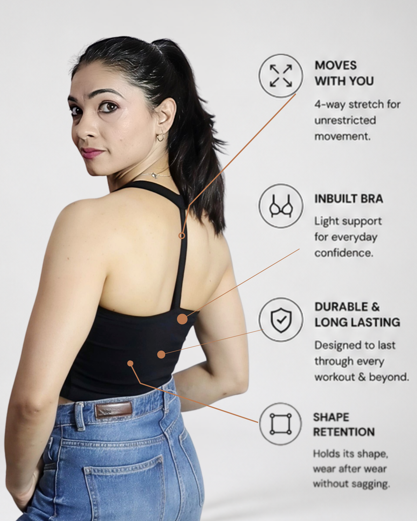 Basic Y Back Crop Top