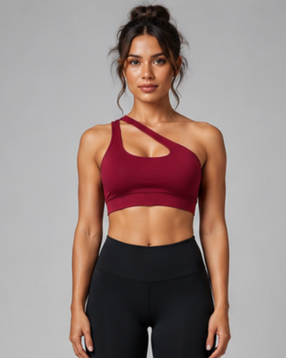 One Shoulder Two straps Crop Top