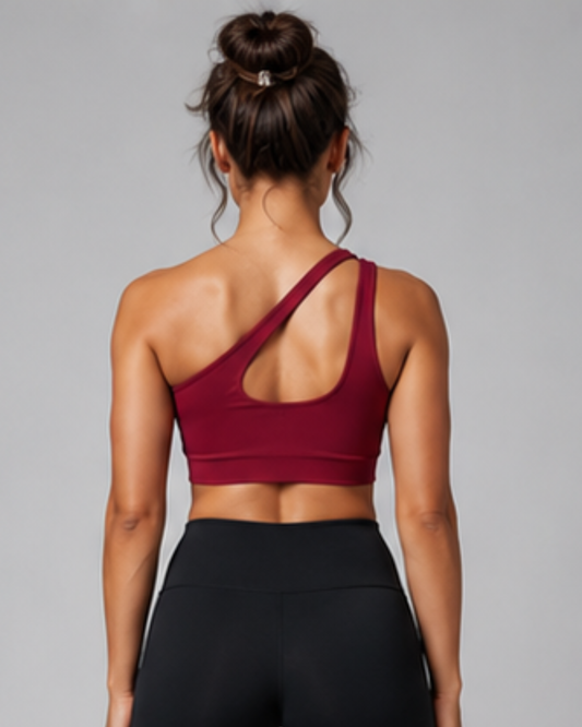 One Shoulder Two straps Crop Top