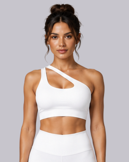 One Shoulder Two straps Crop Top