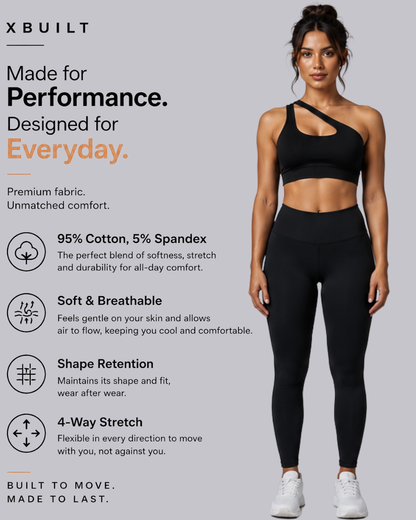 One Shoulder Two straps Crop Top