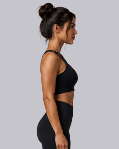 One Shoulder Two straps Crop Top