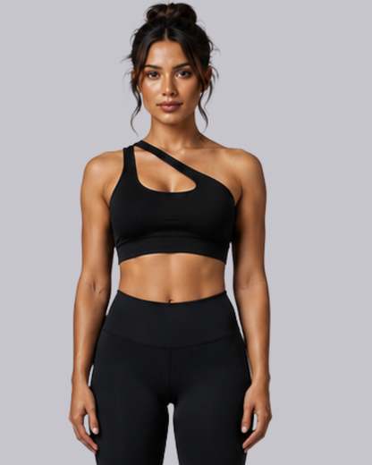 One Shoulder Two straps Crop Top