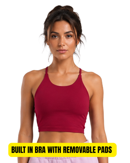 Basic Y Back Crop Top