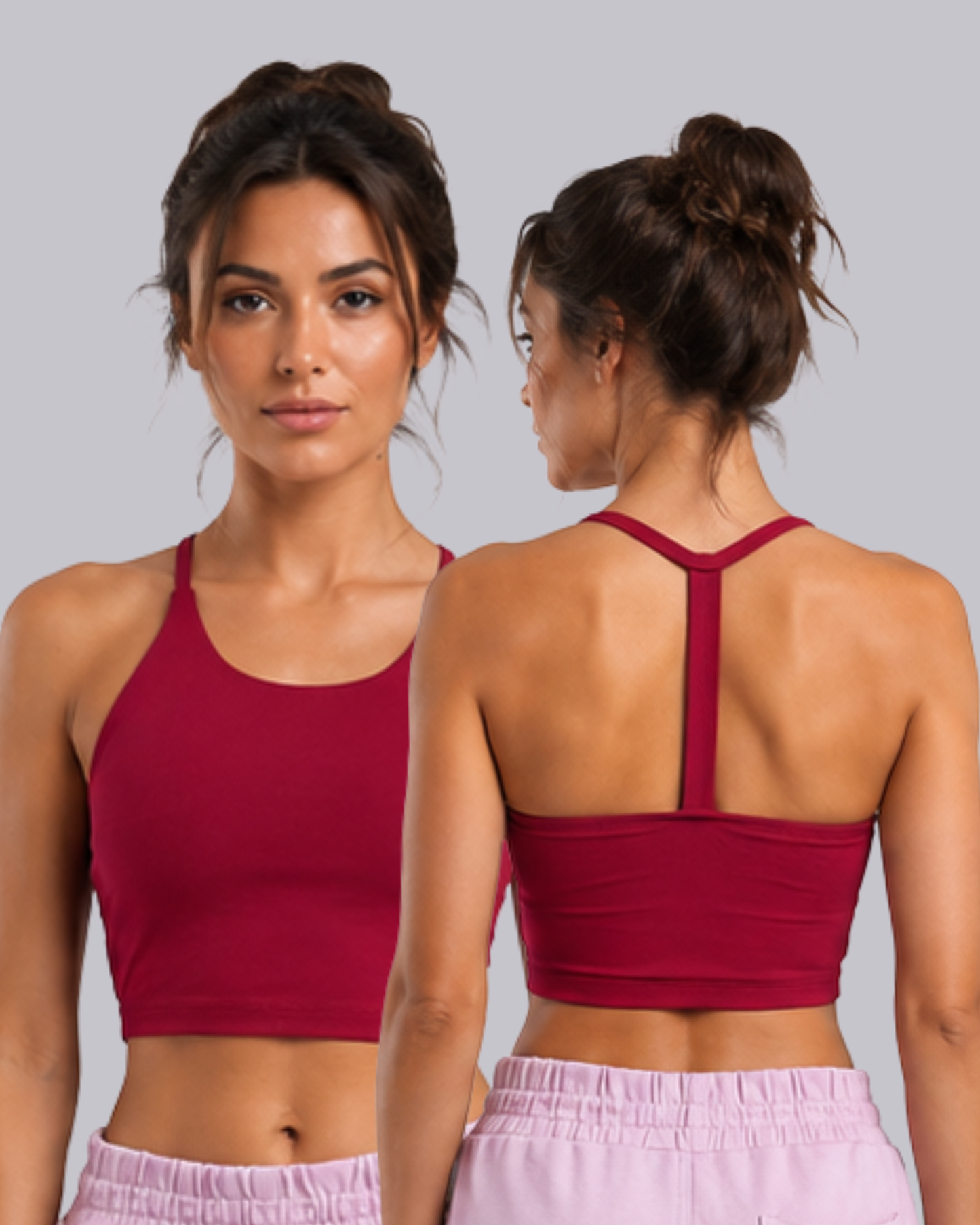 Basic Y Back Crop Top