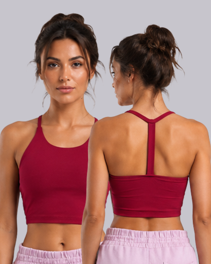 Basic Y Back Crop Top