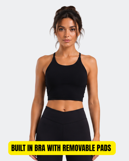 Basic Y Back Crop Top