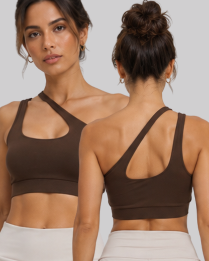 One Shoulder Two straps Crop Top