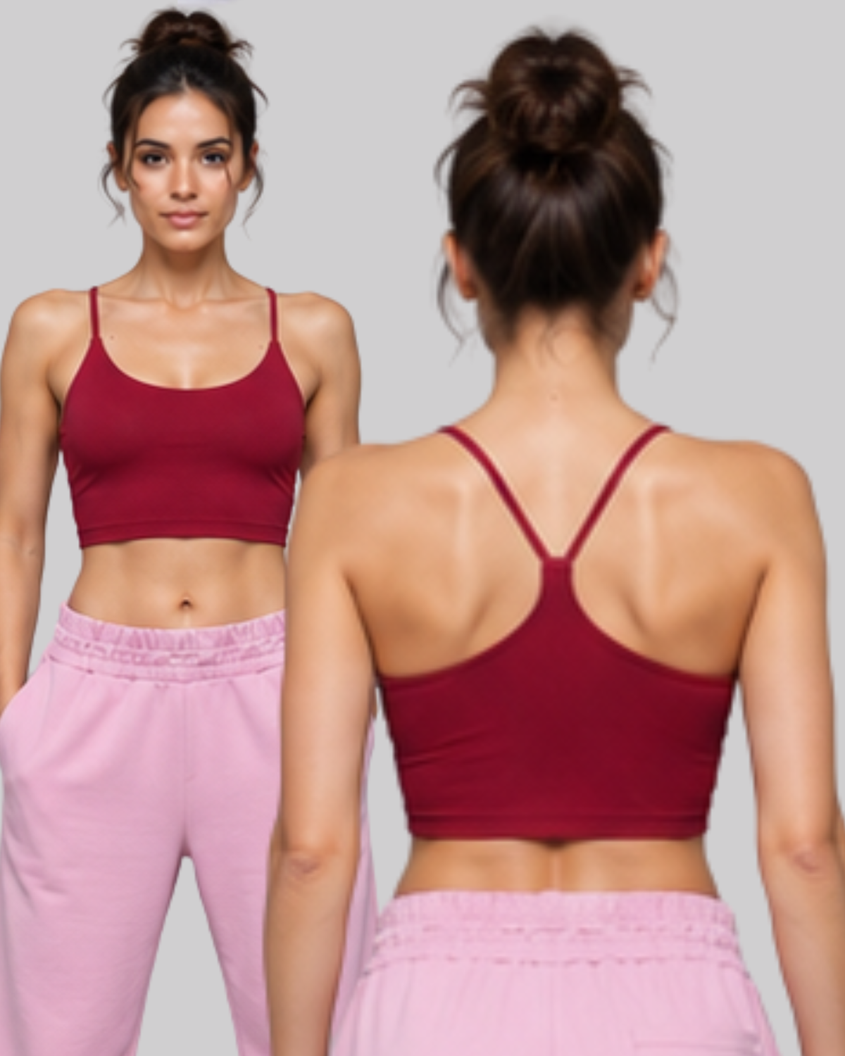 V Back Crop Top