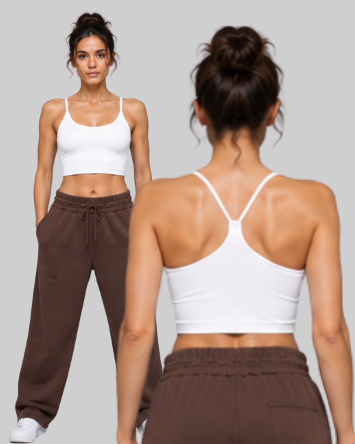 V Back Crop Top