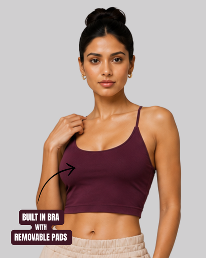 V Back Crop Top