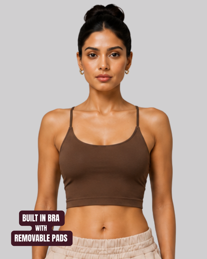 V Back Crop Top