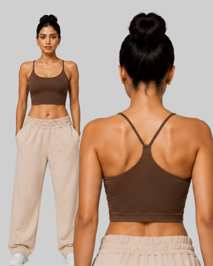 V Back Crop Top