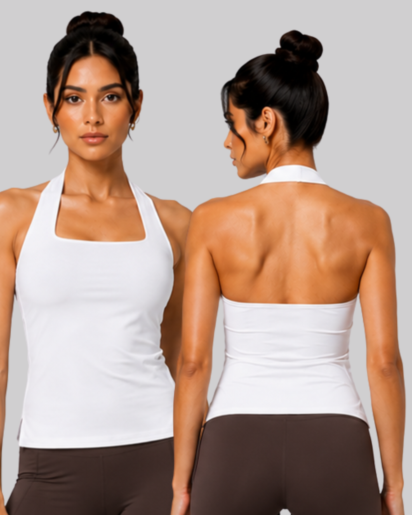 Funnel Halter Tank Top Black
