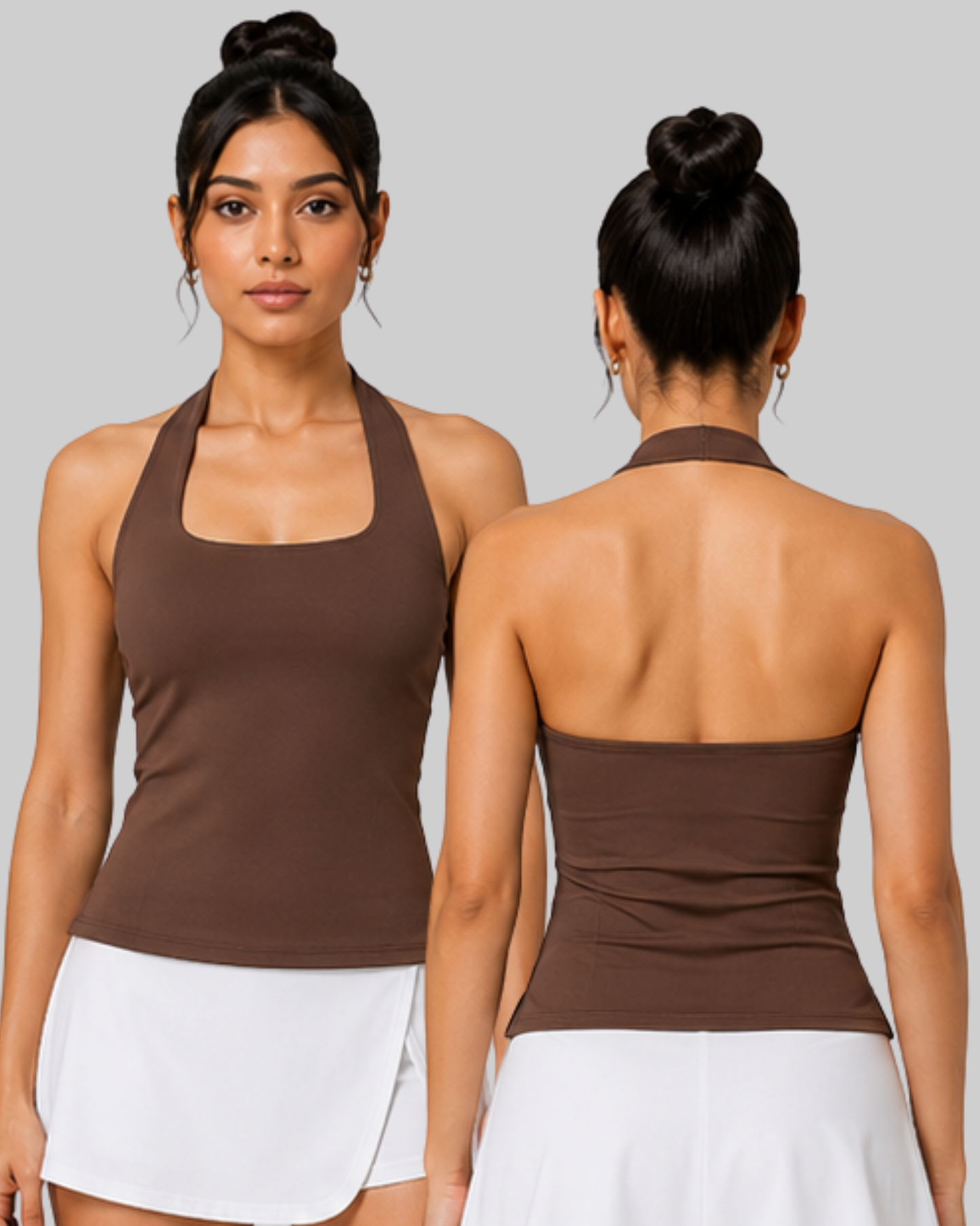 Funnel Halter Tank Top Black