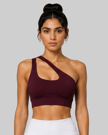 One Shoulder Two straps Crop Top