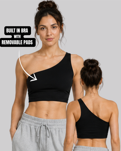 One Shoulder Crop Top