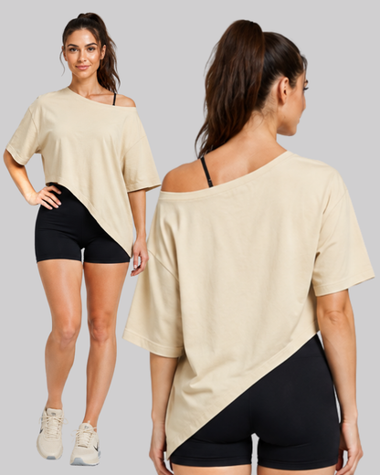 Basics - Oversized Asymmetric Slant Tee