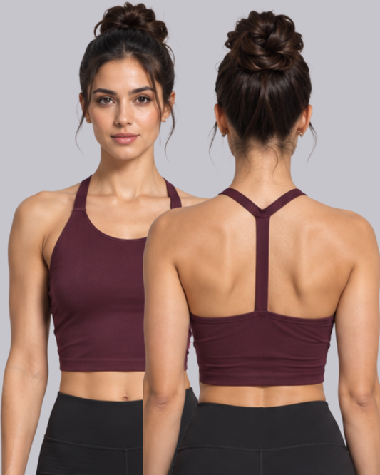 Basic Y Back Crop Top