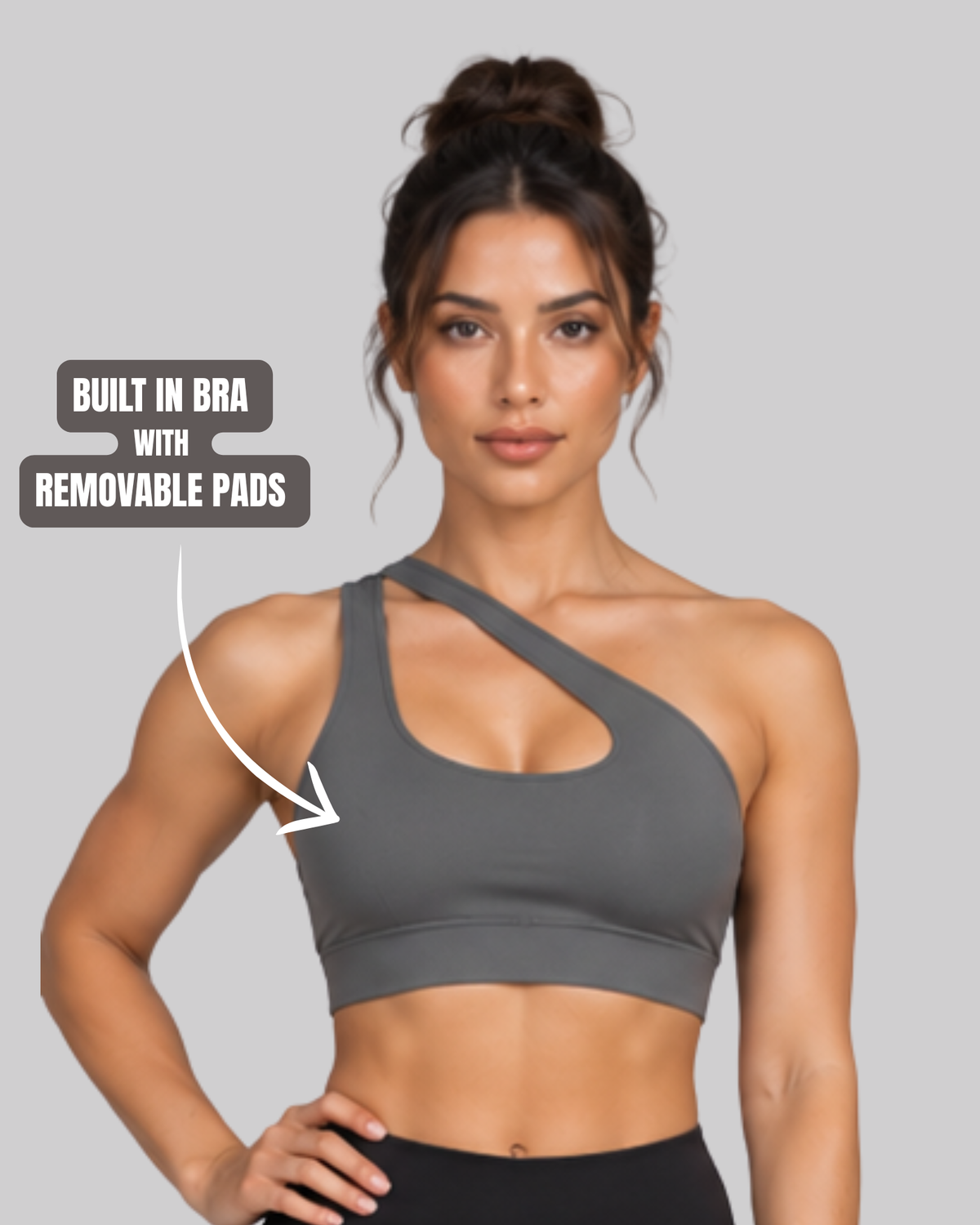 One Shoulder Two straps Crop Top