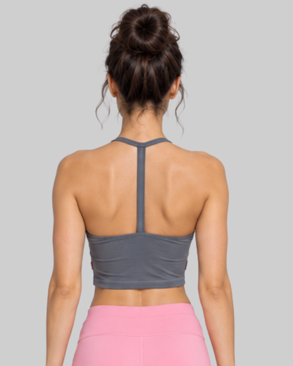 Basic Y Back Crop Top