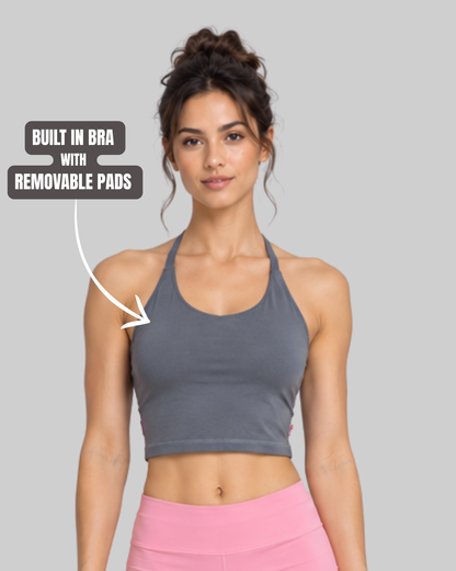 Basic Y Back Crop Top