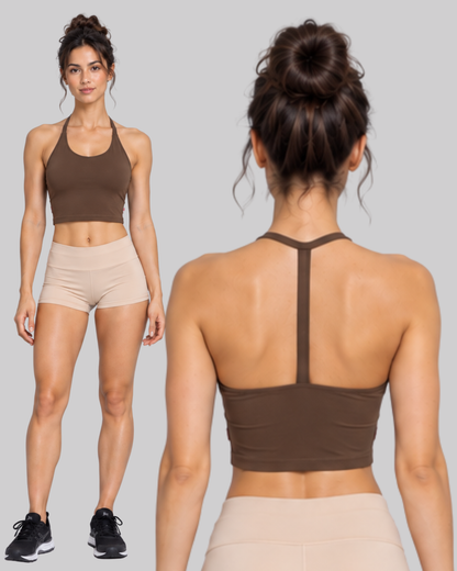 Basic Y Back Crop Top