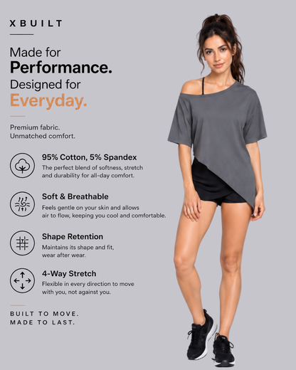 Basics - Oversized Asymmetric Slant Tee