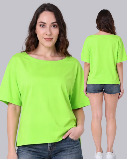 Basic Black Oversized Tee with a Side Slit