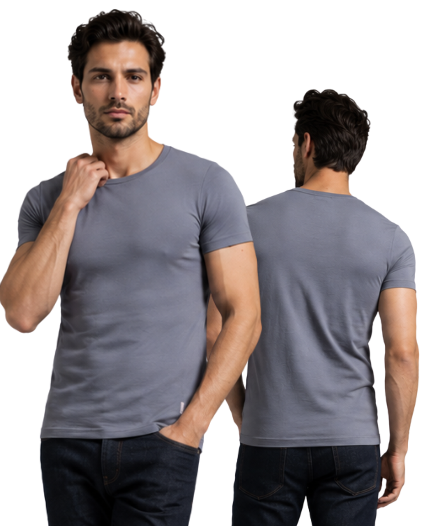 Muscle Fit Round Neck Tee